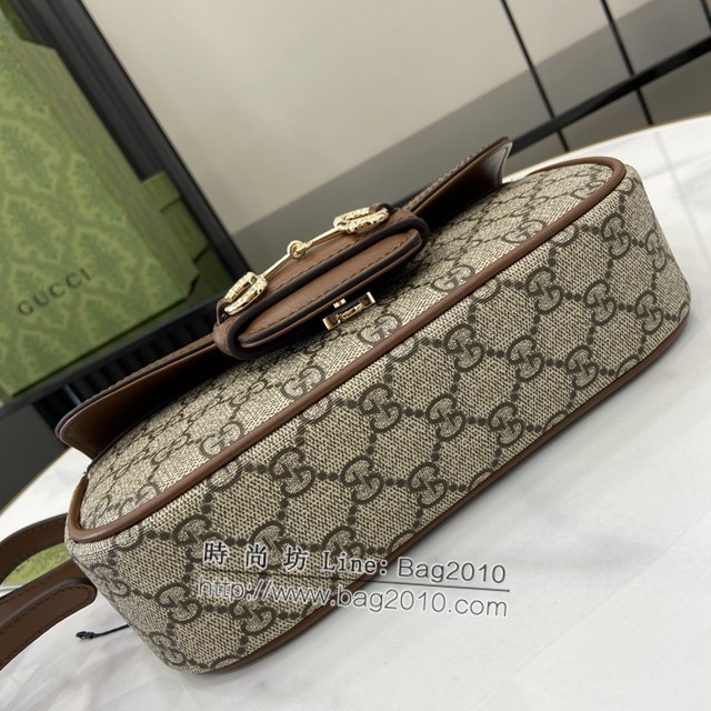 Gucci專櫃古馳最新款Horsebit 1955系列小號手提單肩斜挎女包 jh2051型號：815206